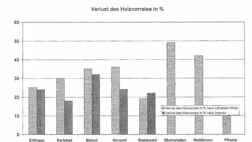 Holzvorratsverlust durch Lothar