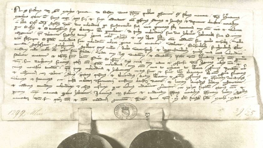 Schenkungsurkunde des Markgrafen Friedrich II. von Baden